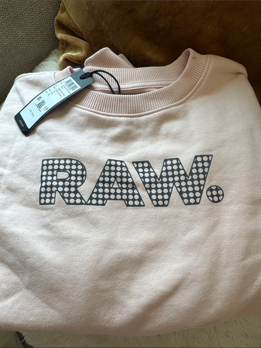 NWT G-Star women’s  Pale Pink RAW Logo Crewneck Sweater